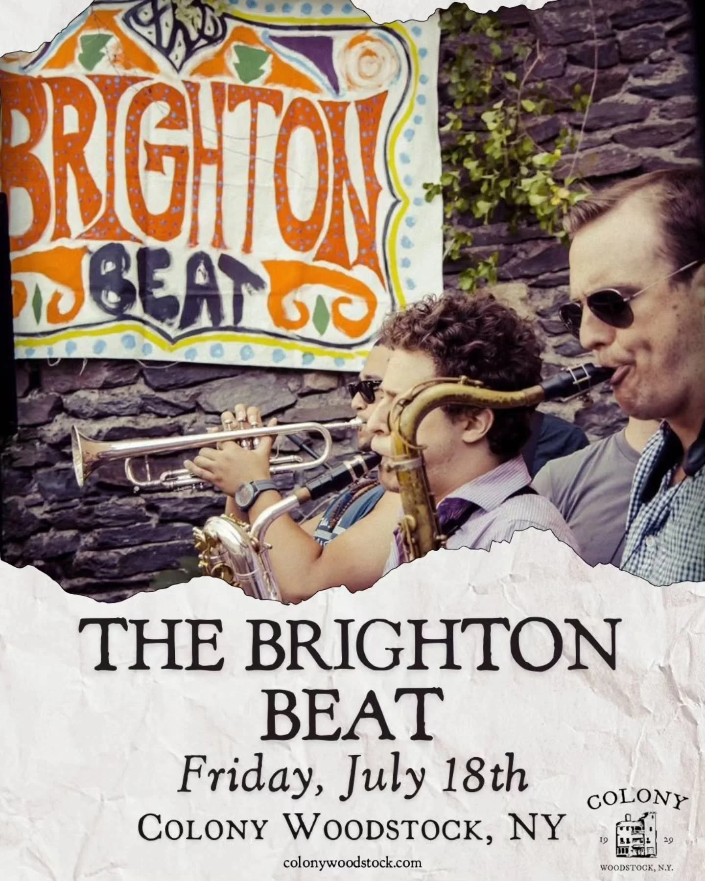 Woodstock coming up quick! FRIDAY 7/18!!
We can't wait for an epic Horn Funk Afrobeat Dance Party at&nbsp;@colonywoodstockny !!

Truly one of the best venues in the Hudson Valley and a great spot for a night of dancing the Summer away!
Tickets availa