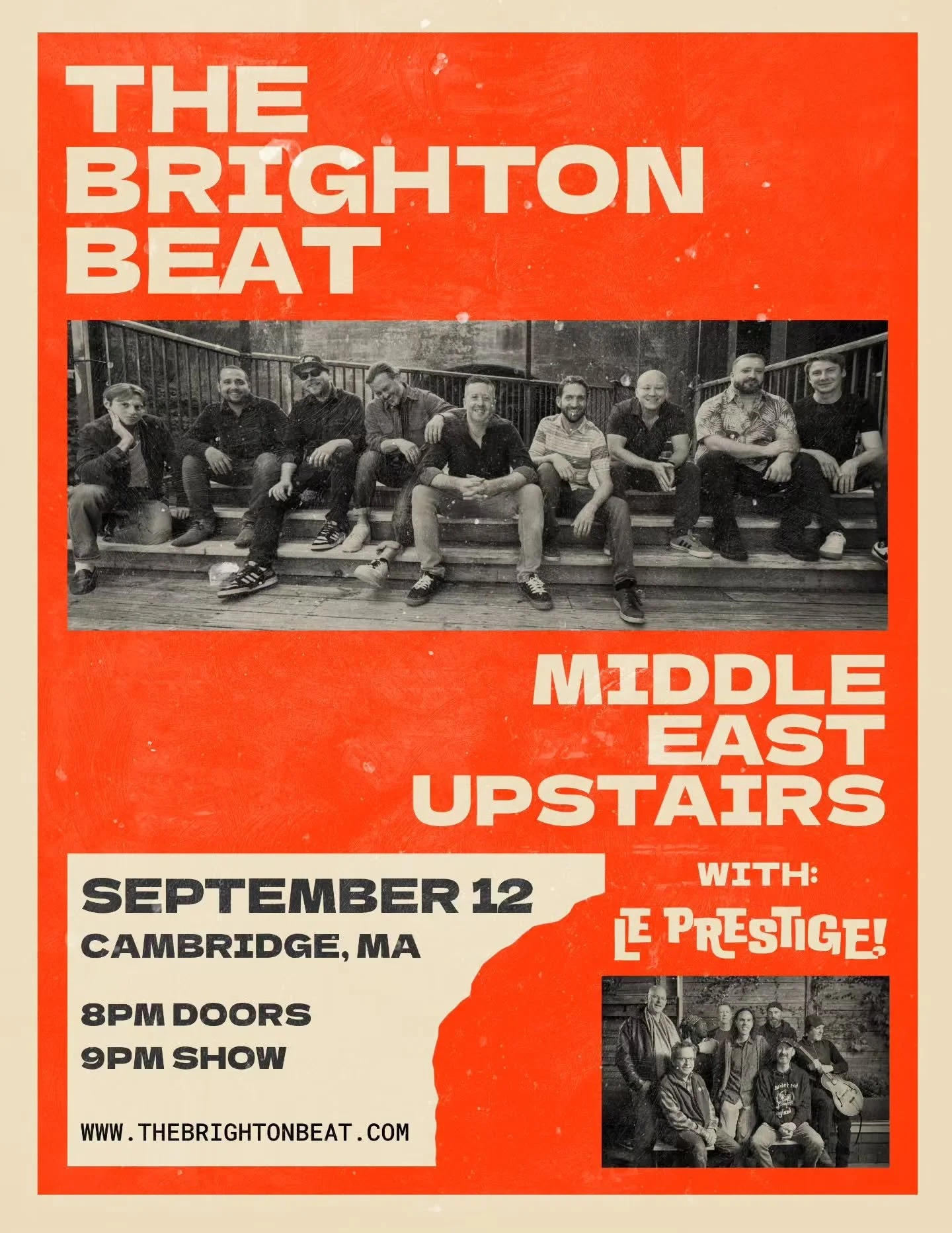 We can't WAIT to be back in Boston Friday 9/12 where it all began!
We're coming in hot to @mideastclub for an epic horn-funk dance party!
Thrilled to be joined by the incredible @leprestigetheband opening the night!

Hope to see you there Boston fam!