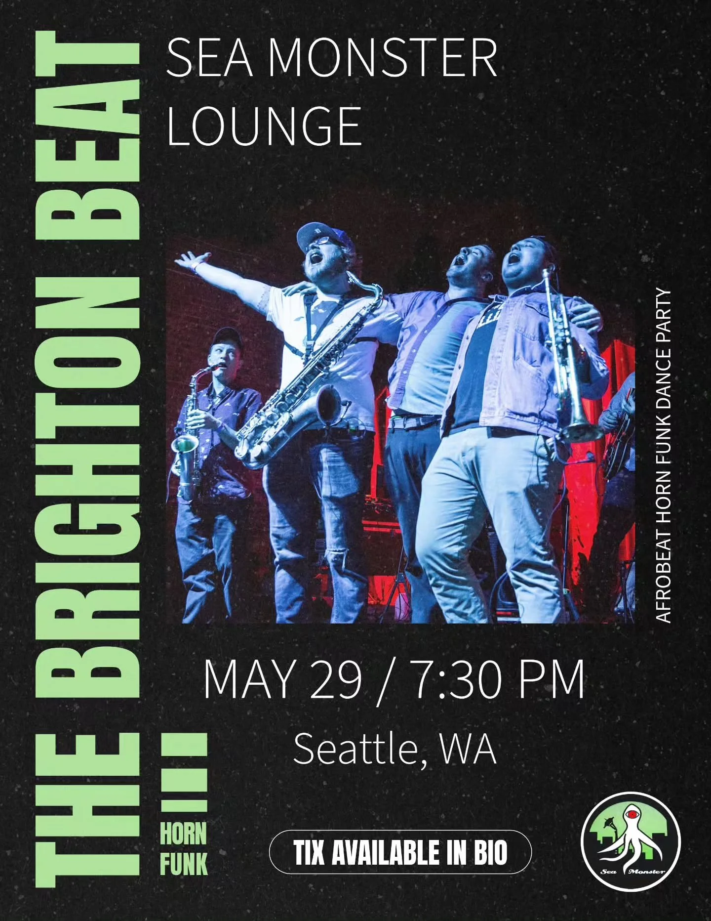 Our VERY FIRST TIME IN SEATTLE!

So excited to be bringing a good old fashioned Horn Funk Dance Party to the #pnw for an epic weekend run!

Huge band, special guests, old friends, new memories!
Lets get funky and make it the first trip of many!!

#se