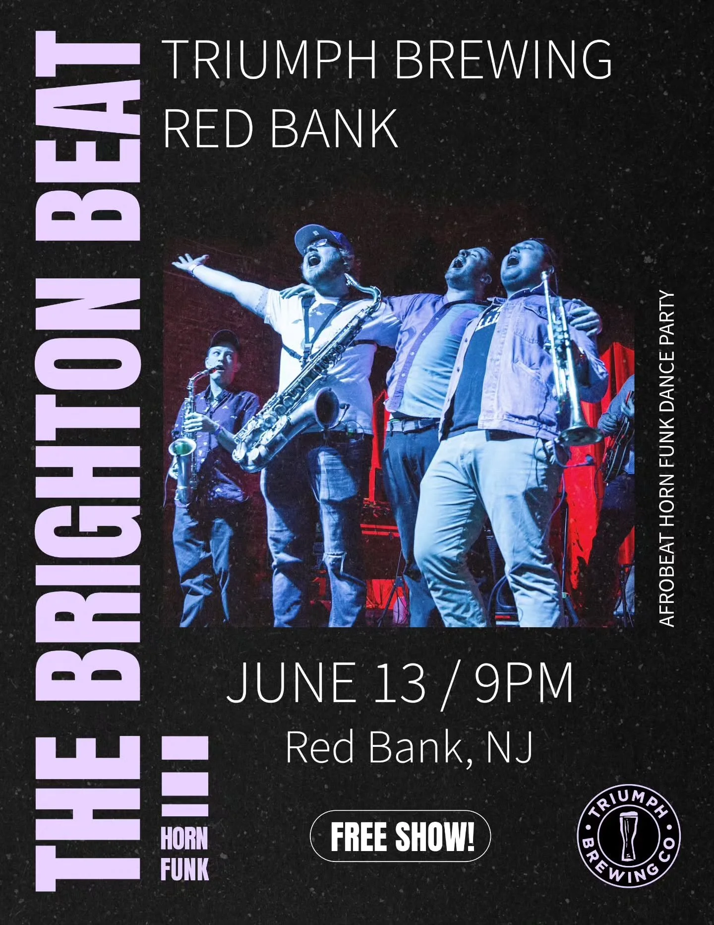 NJ LET'S PARTY!
Bringing a huge band, huge sound, epic horn funk afrobeat dance party to @triumph_redbank for a FREE SHOW 6/13!! 9pm!!

Can't wait to see all our NJ friends and fam for an epic night!!