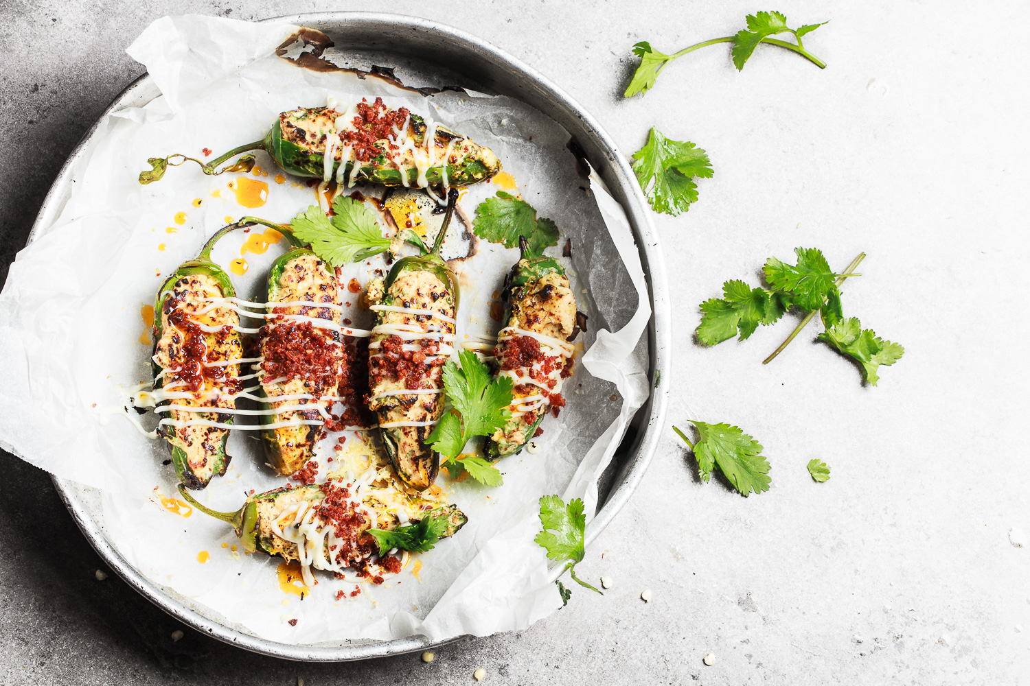 Stuffed Jalapeño w Chorizo Crumbs. Recipe and styling by Cle-ann , photo by Hugh Adams .