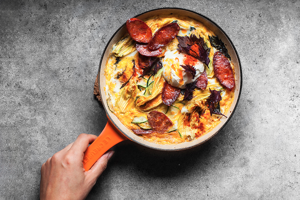 ZUCCHINI, SHISO & CHORIZO TORTILLA