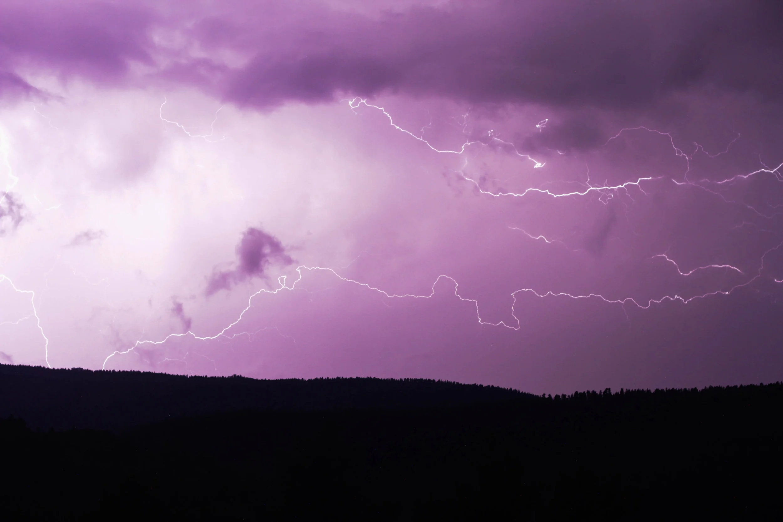 Lightning storm over Sugarloaf, Colorado, September 2016.