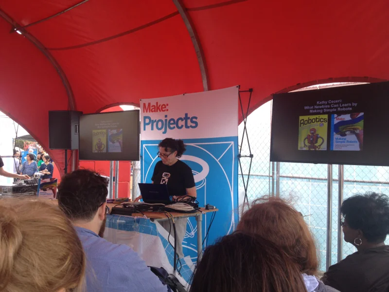 Kathy Ceceri presents her robotic ideas for young makers