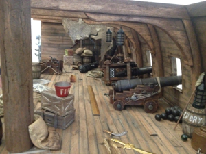 Cannons and other props are added to the armory.