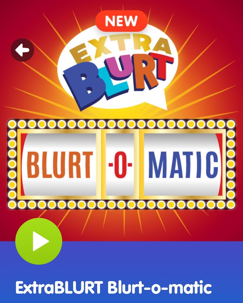 It&rsquo;s time to play ExtraBLURT! If you missed any of the Blurt-O-Matic shows, the first 10 are now available anytime on @pinnaaudio! But we made more than 10, so keep checking the daily surprise box. 
.
.
.
#extrablurt #kidsaudio #podcastsforkids