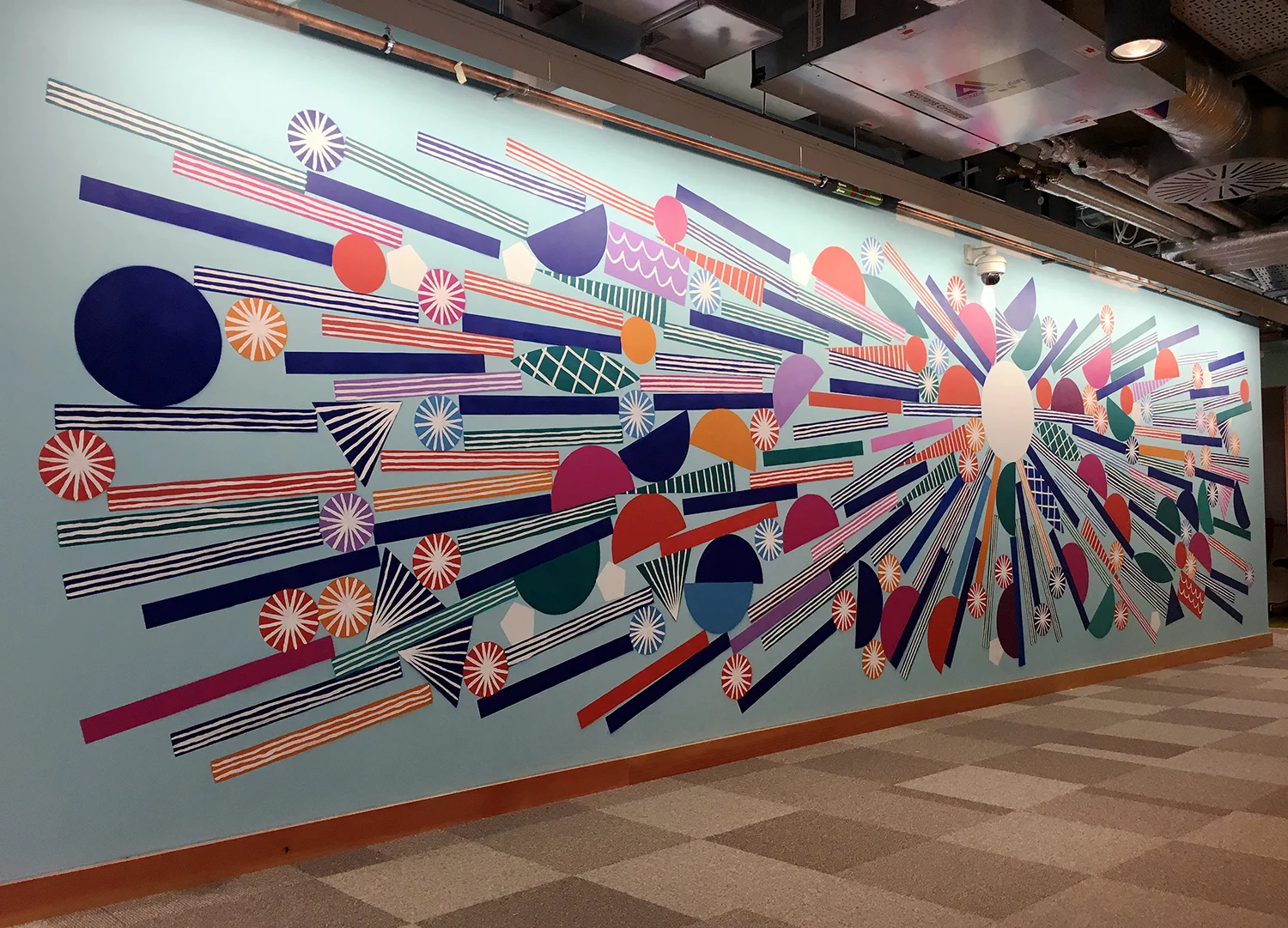 The final mural (design adapted while painting)