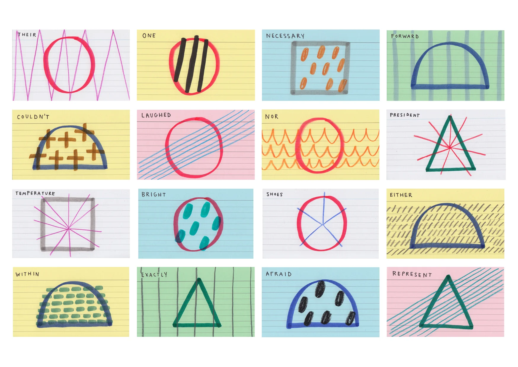 Closeup of selected drawings
