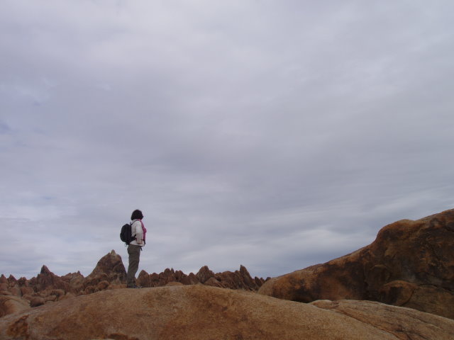 Kristine exploring the Alabama Hills