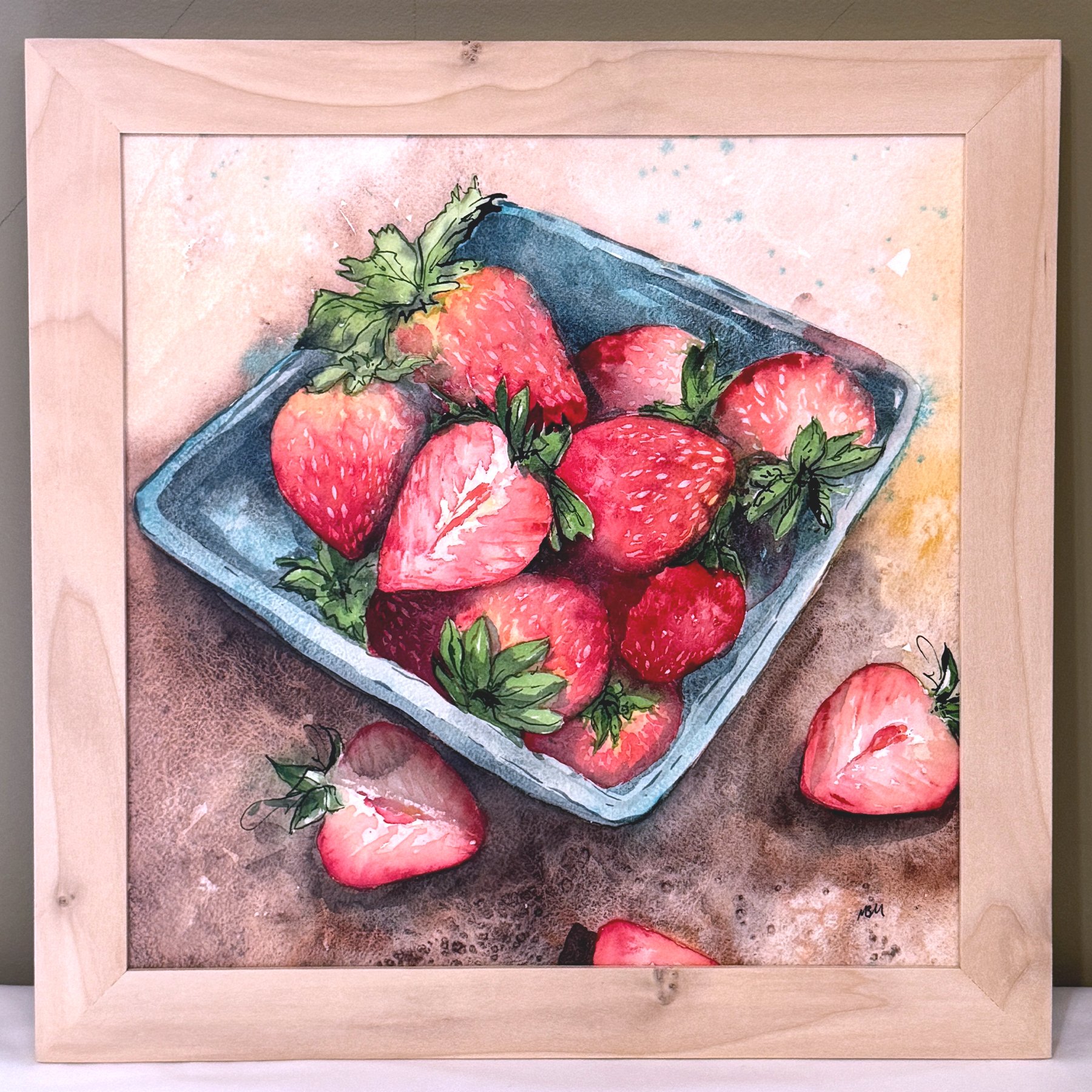 "Farmers Market Strawberries" 12x12