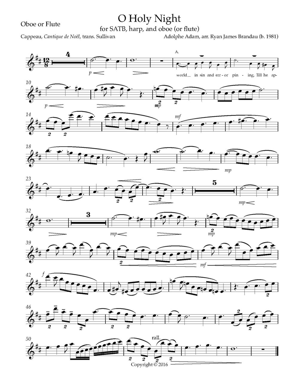 O Holy Night  Saxophone Sheet Music