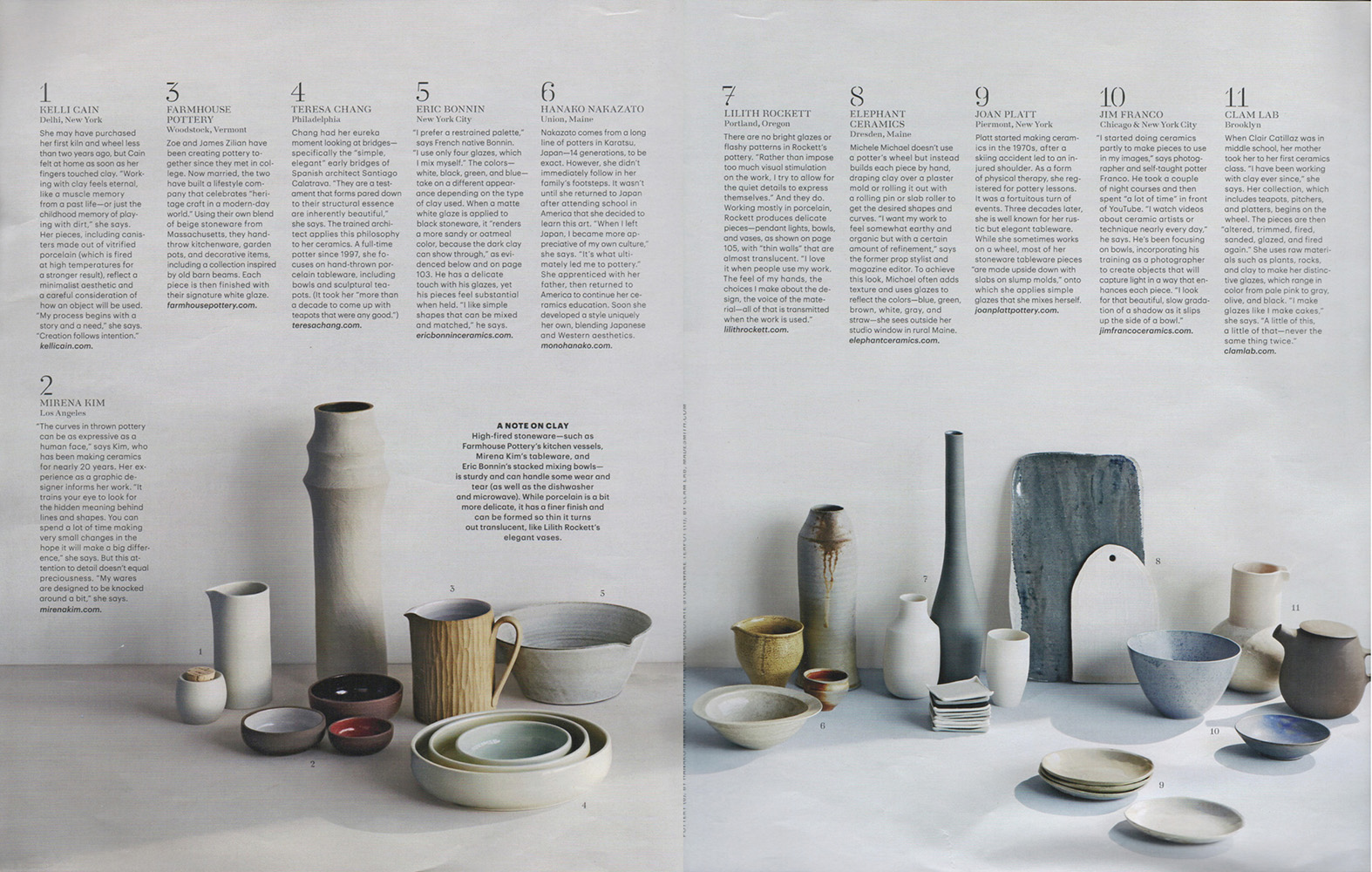 Featuring "Gedde Vessel" in Matte Ecru and Stoneware Nesting Bowl Set in dark clay with black, red and white interiors.