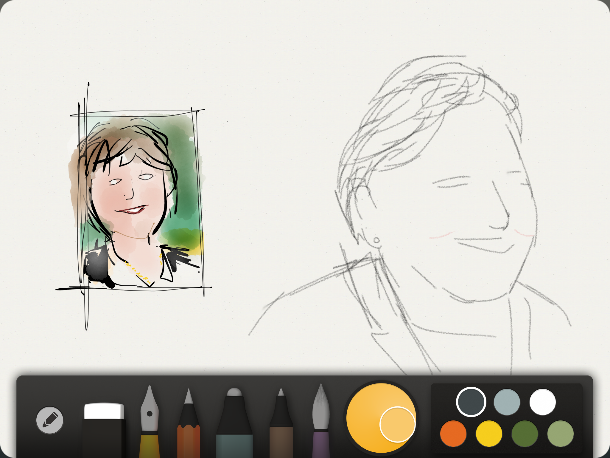 A sketch drawn when planing a photoshoot. Click to enlarge.