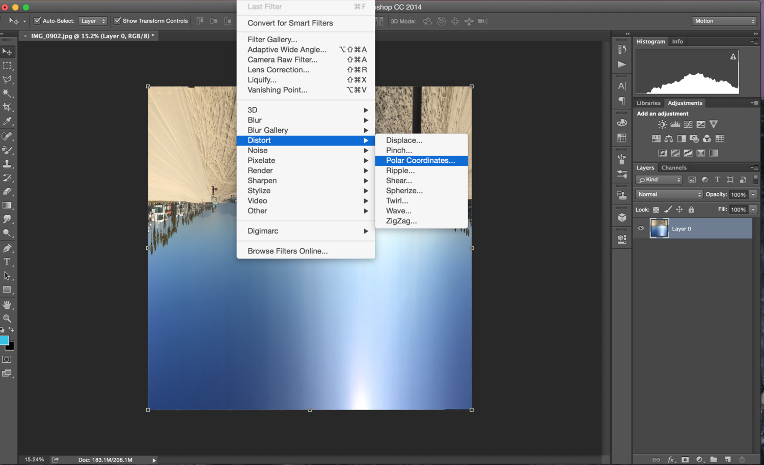 I then chose this filter which warped the image. When the menu pops up, select OK and you're good to go. Tap or Click to enlarge.