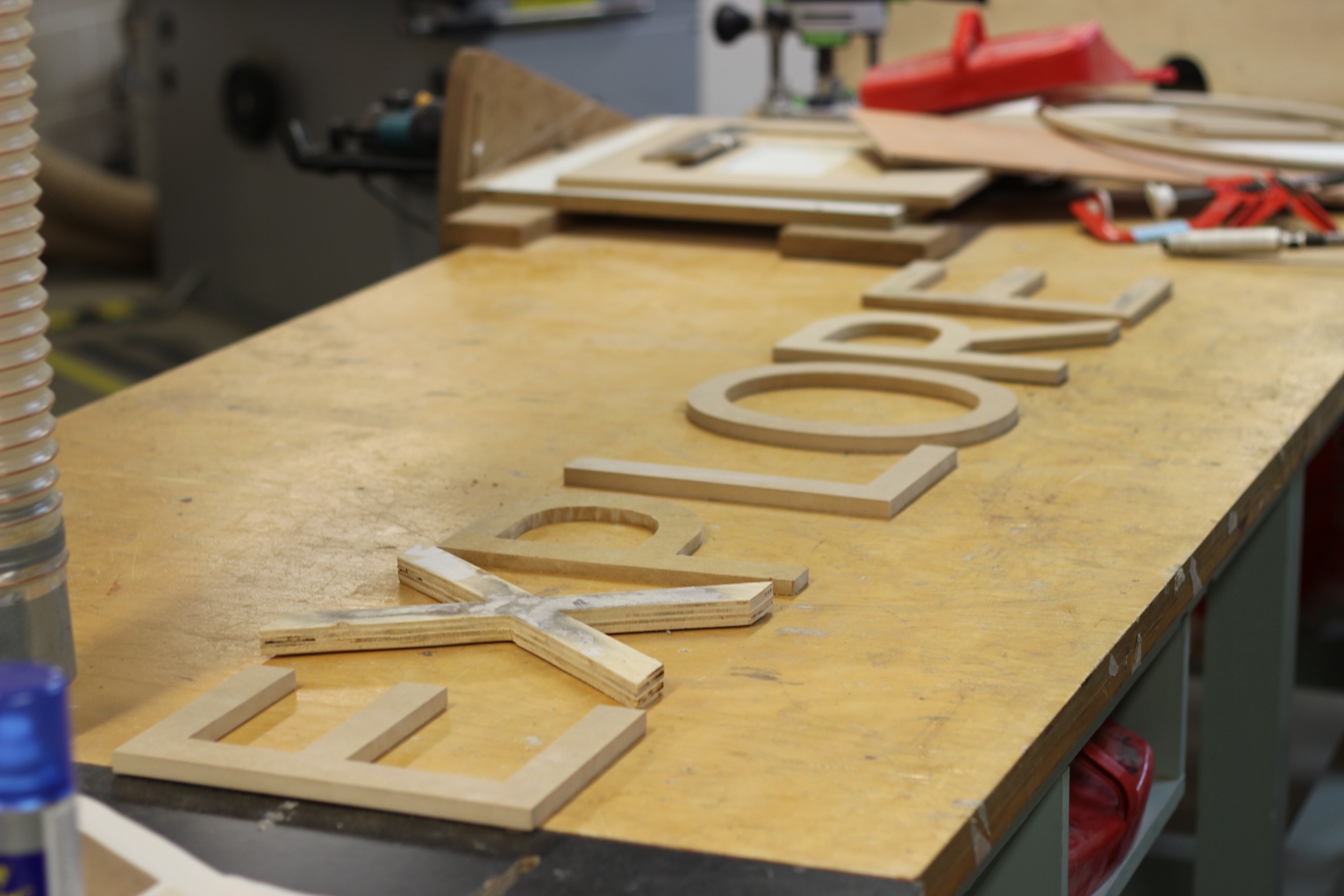 All the letters our group made, placed together. 