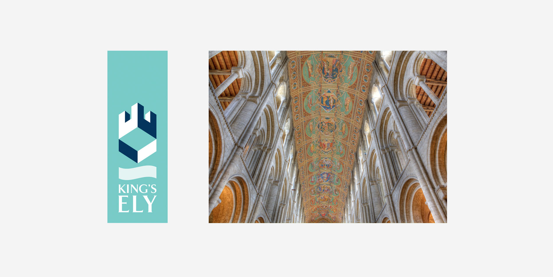 The updated King's Ely logo and Ely Cathedral