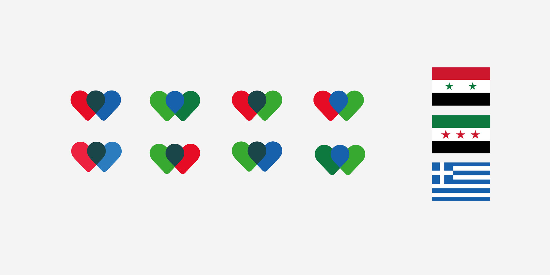 Colours inspired from the Greek and Syrian Flags