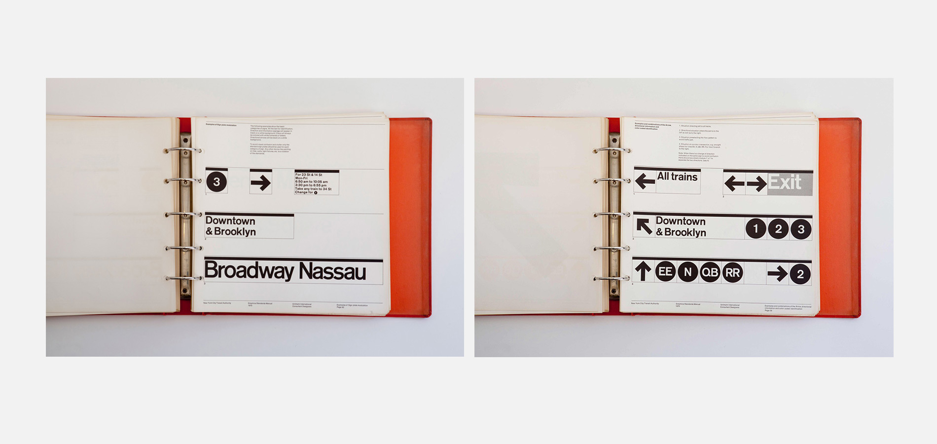 The Standards Manual for the New York Subway Signage, designed by Massimo Vignelli