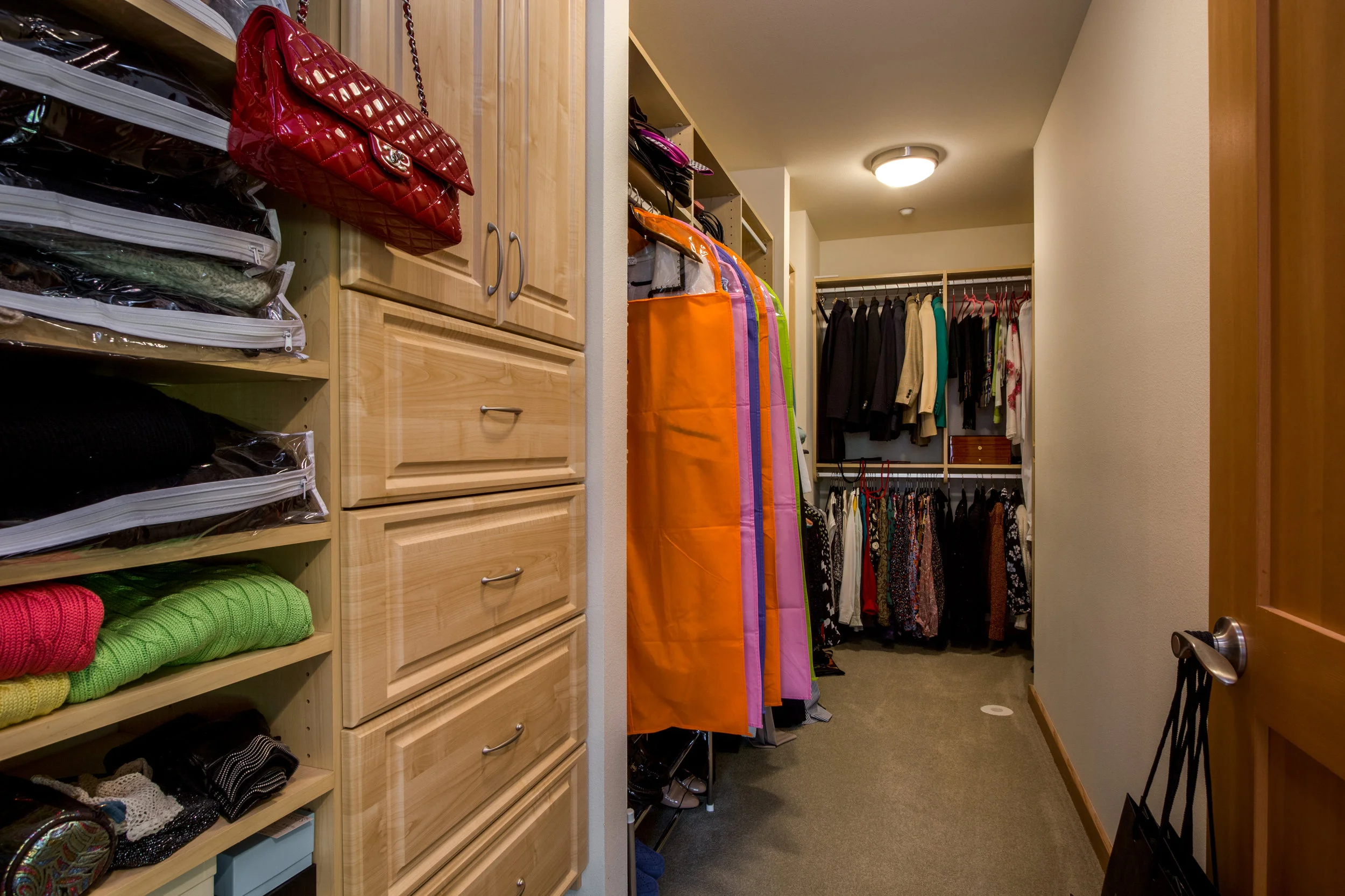 Just look at all of that room in this walk in closet!