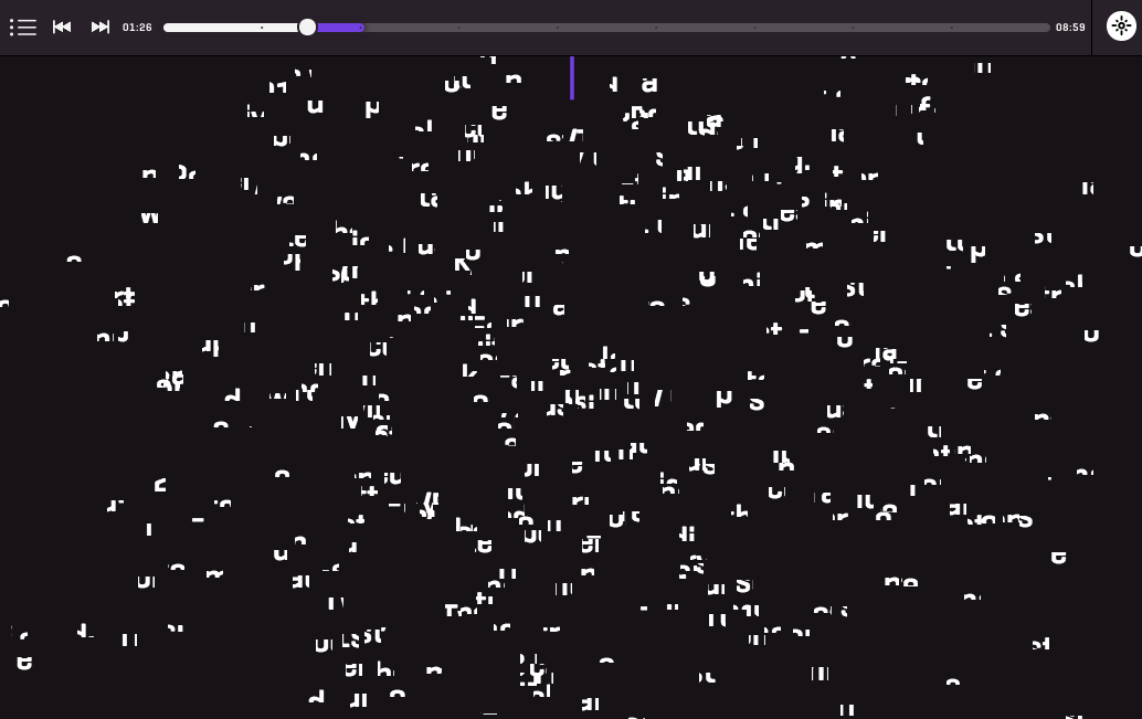 The fragmented, unreadable text...