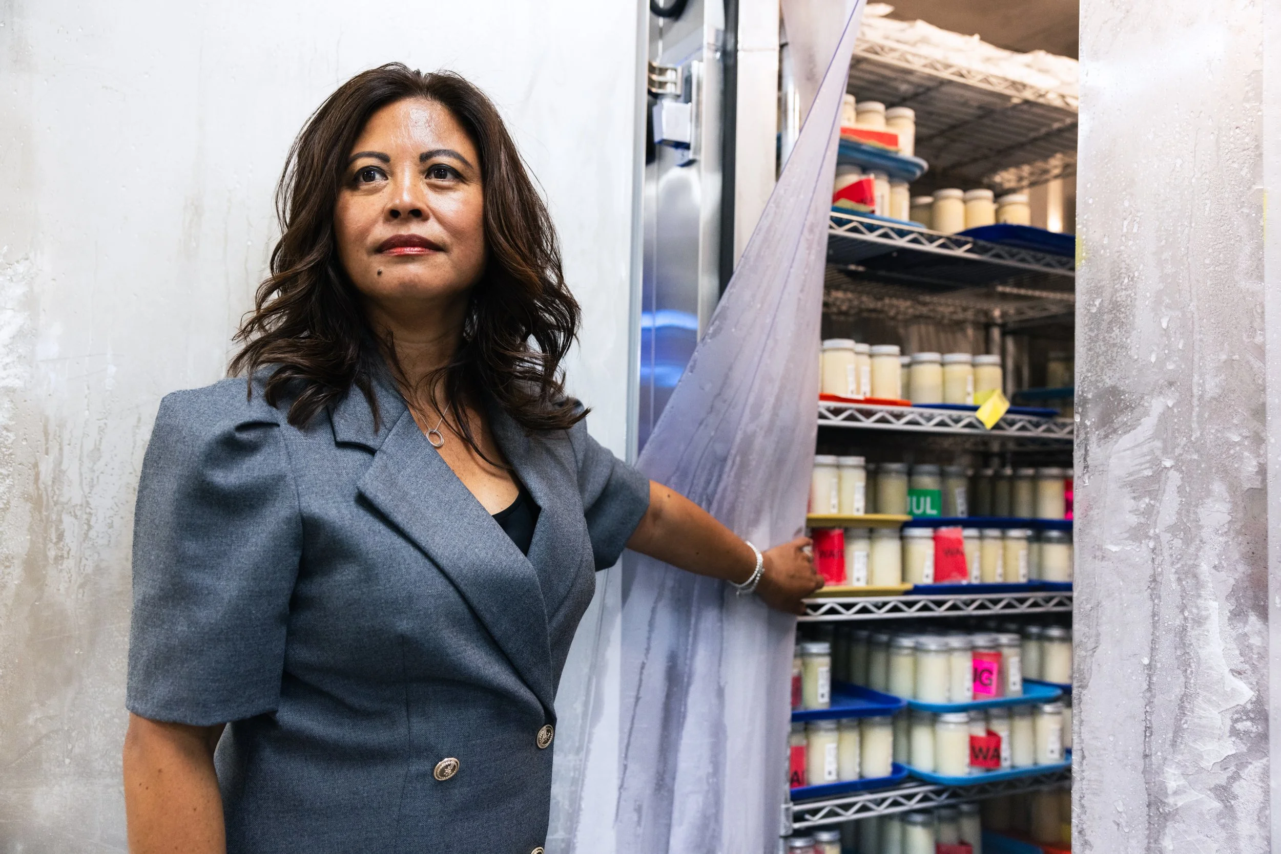 CEO Jennifer Benito-Kowalski poses for a portrait at the Mothers’ Milk Bank California in San Jose on September 26, 2024. (Amanda Andrade-Rhoades/The San Francisco Standard)
