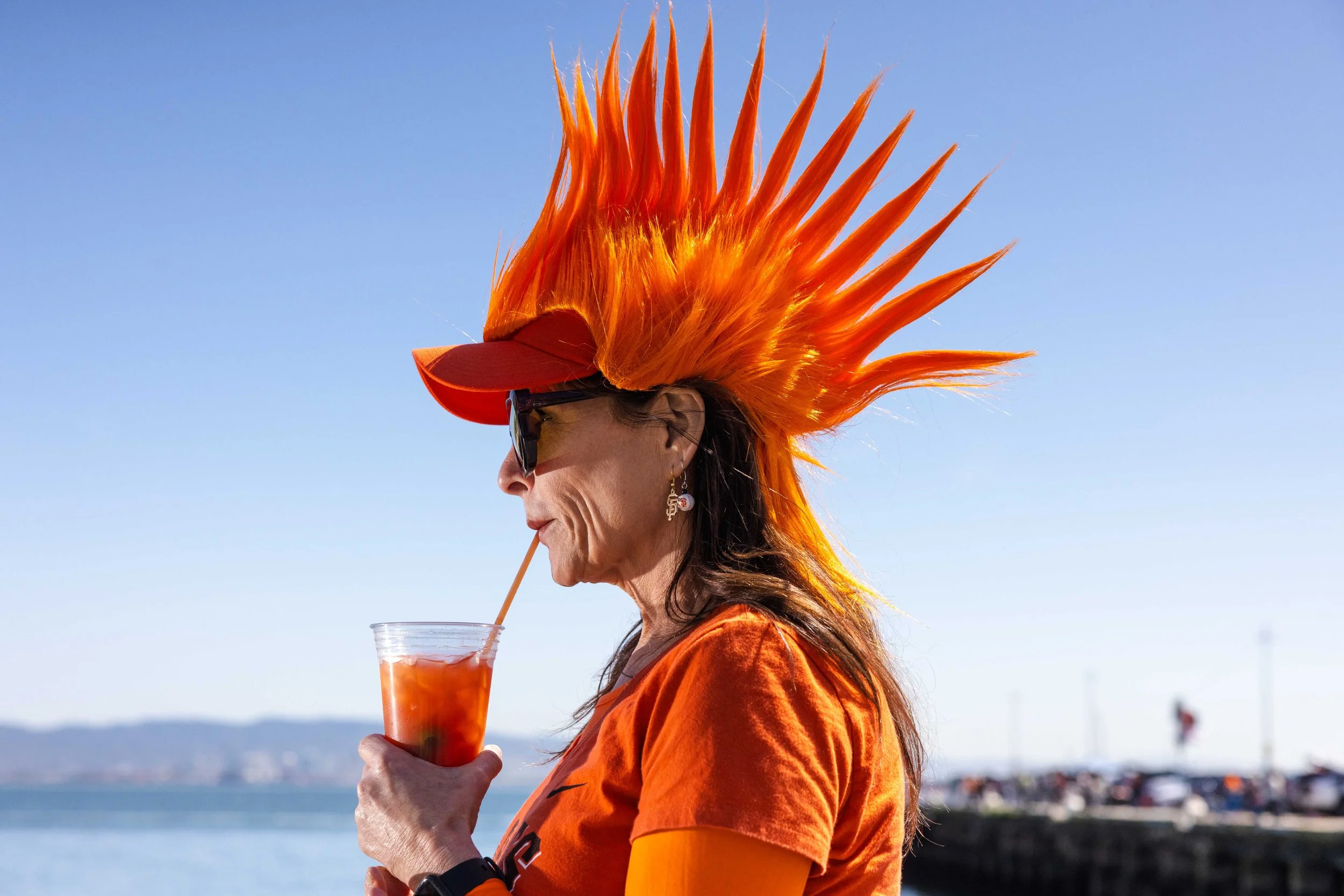  Rhonda McCormack poses for a portrait before the Giants vs. Mariners home opener game at Oracle Park in San Francisco on Friday, April 4, 2025. The Giants beat the Mariners 10-9 after the game stretched to 11 innings.  (Amanda Andrade-Rhoades/The Sa