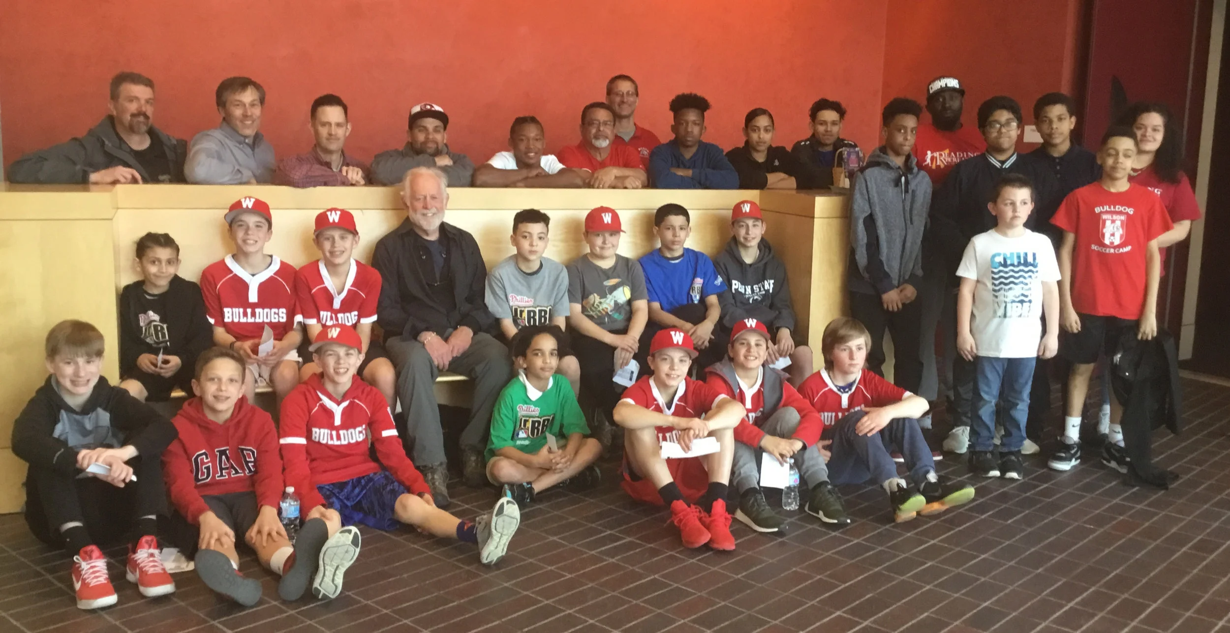 Filmmaker Eugene Corr with Reading players and coaches
