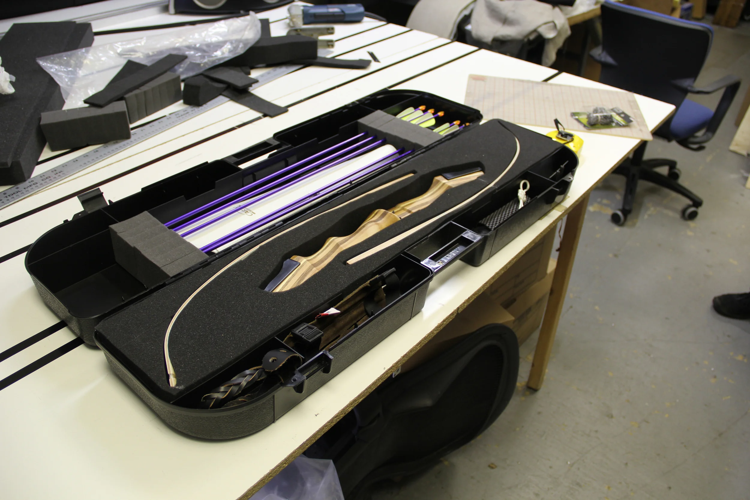 Then we just glue the foam in place using a spray adhesive.