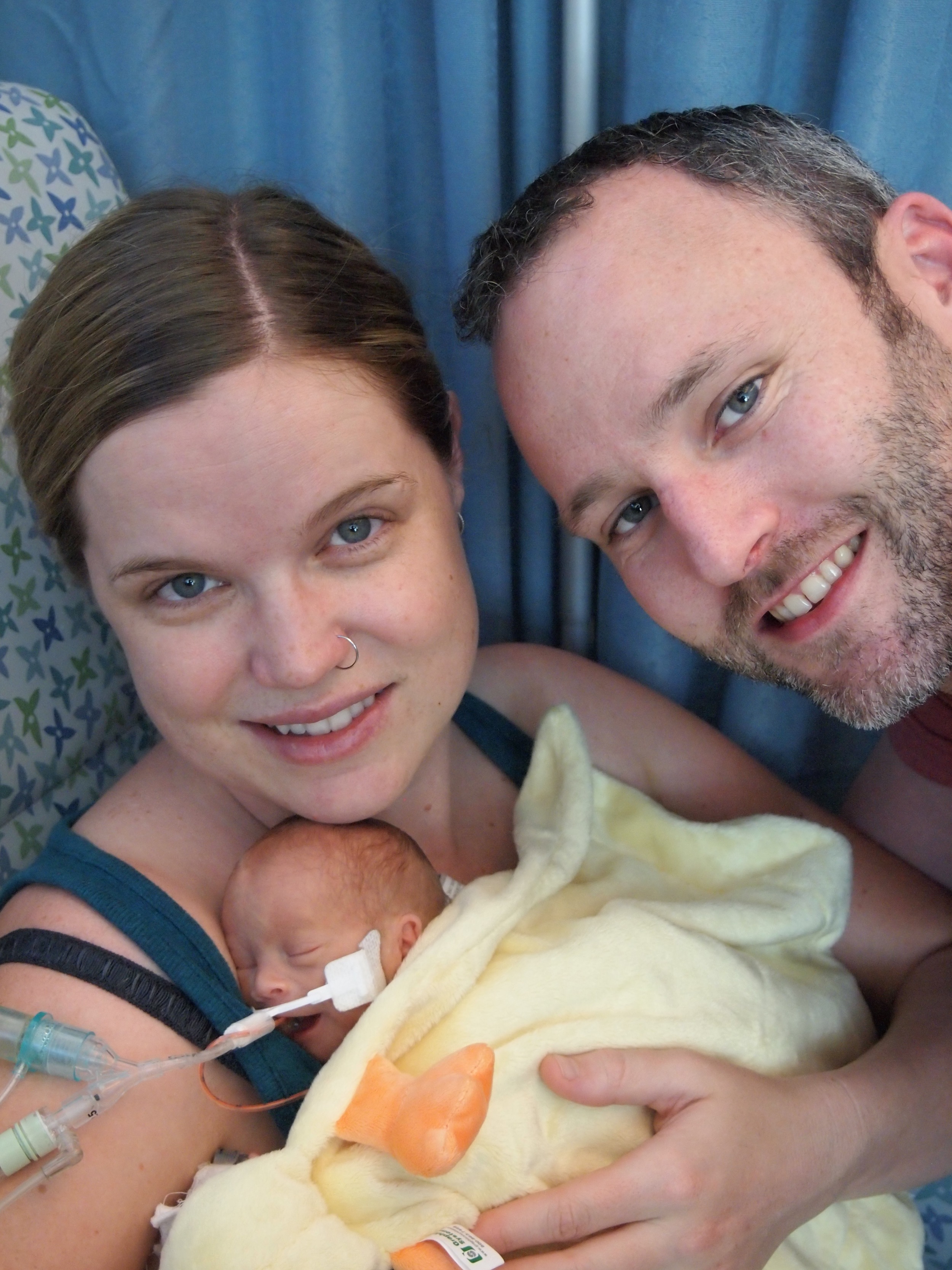First family photo with Elliott (and first kangaroo care!).