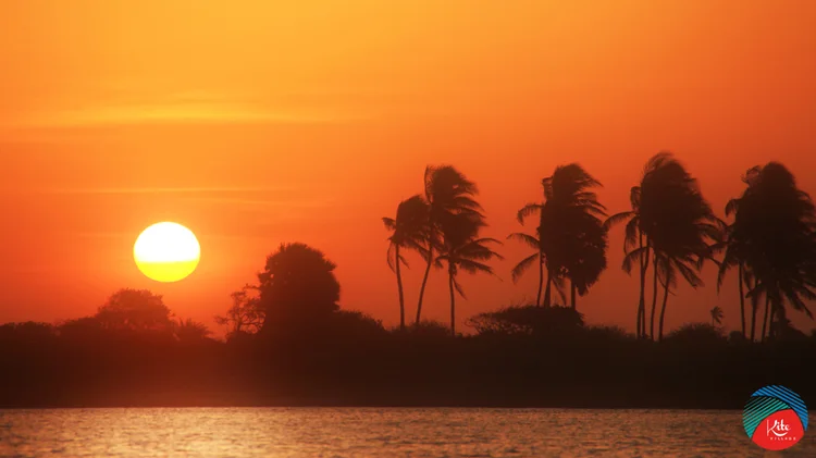Sunset over the lagoon in front of Ruuk Village
