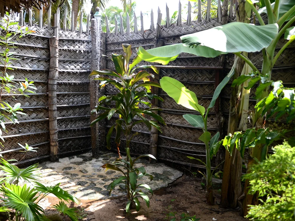 Enjoy your shower in your own private open air shower garden..