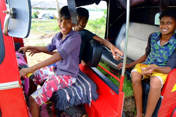 Happy kids in Kalpitiya