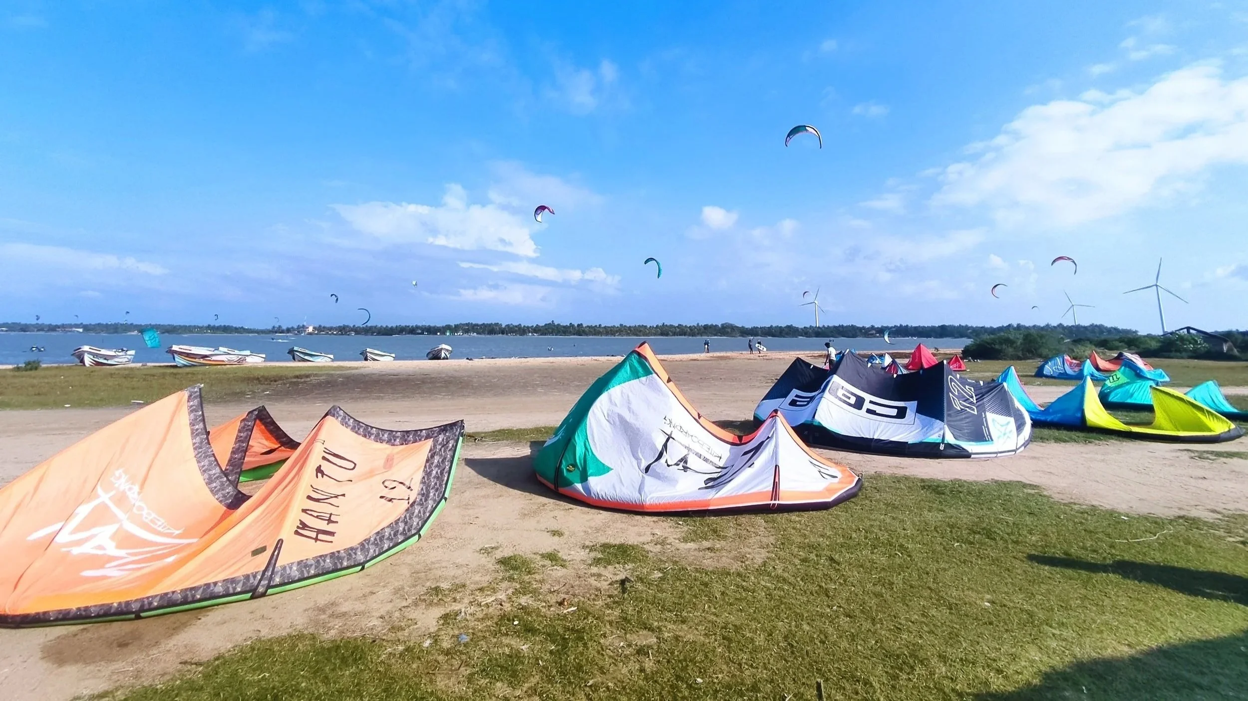 Kitesurfing beach in Kalpitiya lagoon, Sri Lanka