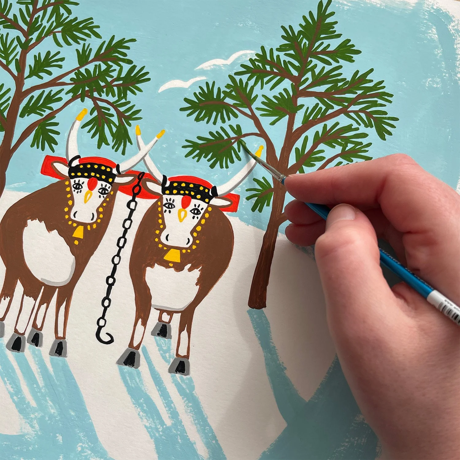 KFM Maud Tea Towel painting.jpg