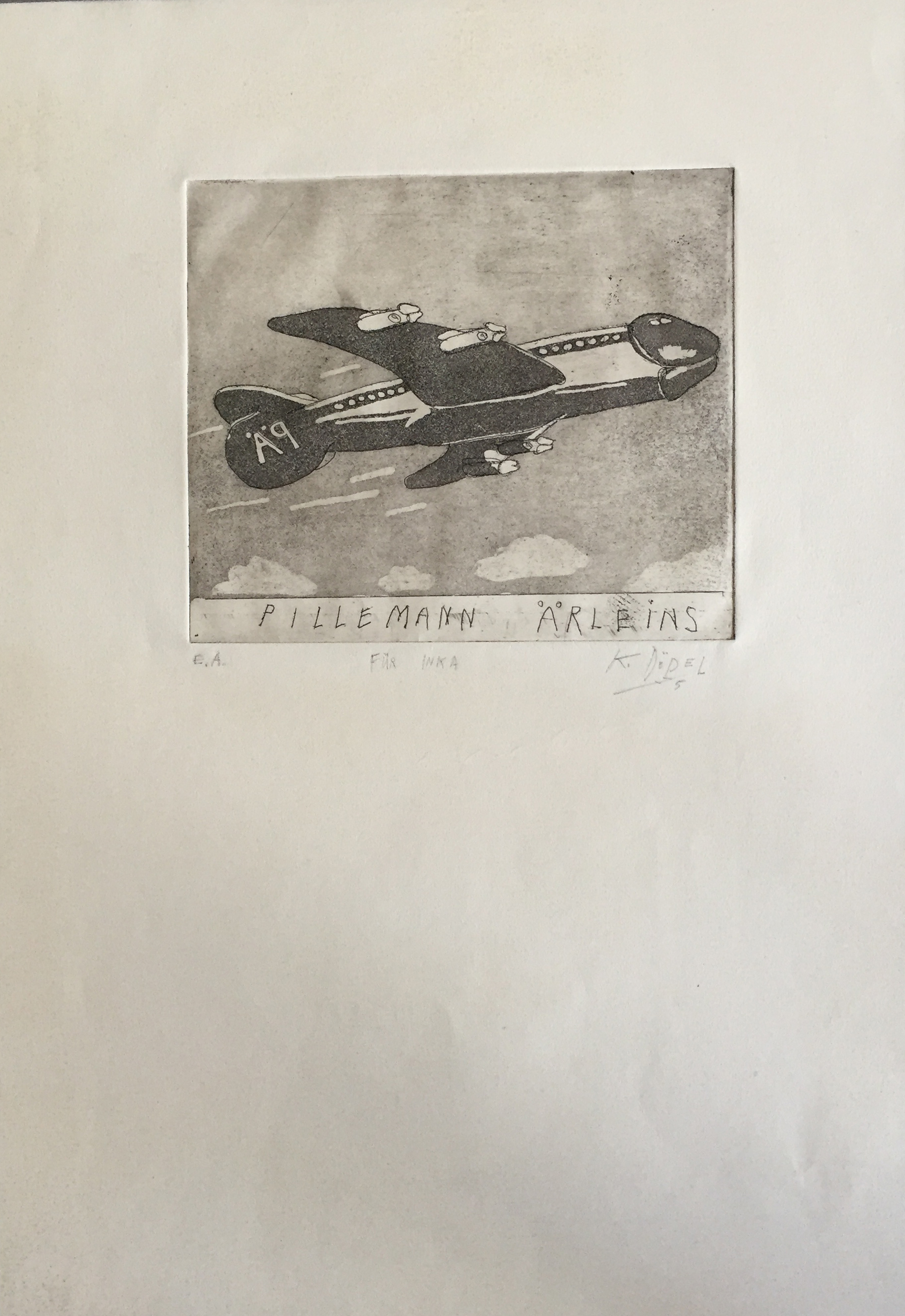 ›Pillemann Ärleins/für Inka‹, 1975, Lithographie, 50 x 40 cm, aus Privatbesitz