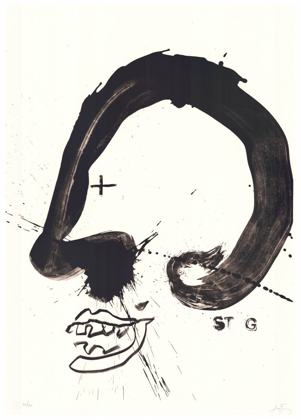 Antonie Tàpies Improvisations en blanc i negre V . 1987 Lithographie . Auflage 60 . 105 x 75 cm 2.800 Euro
