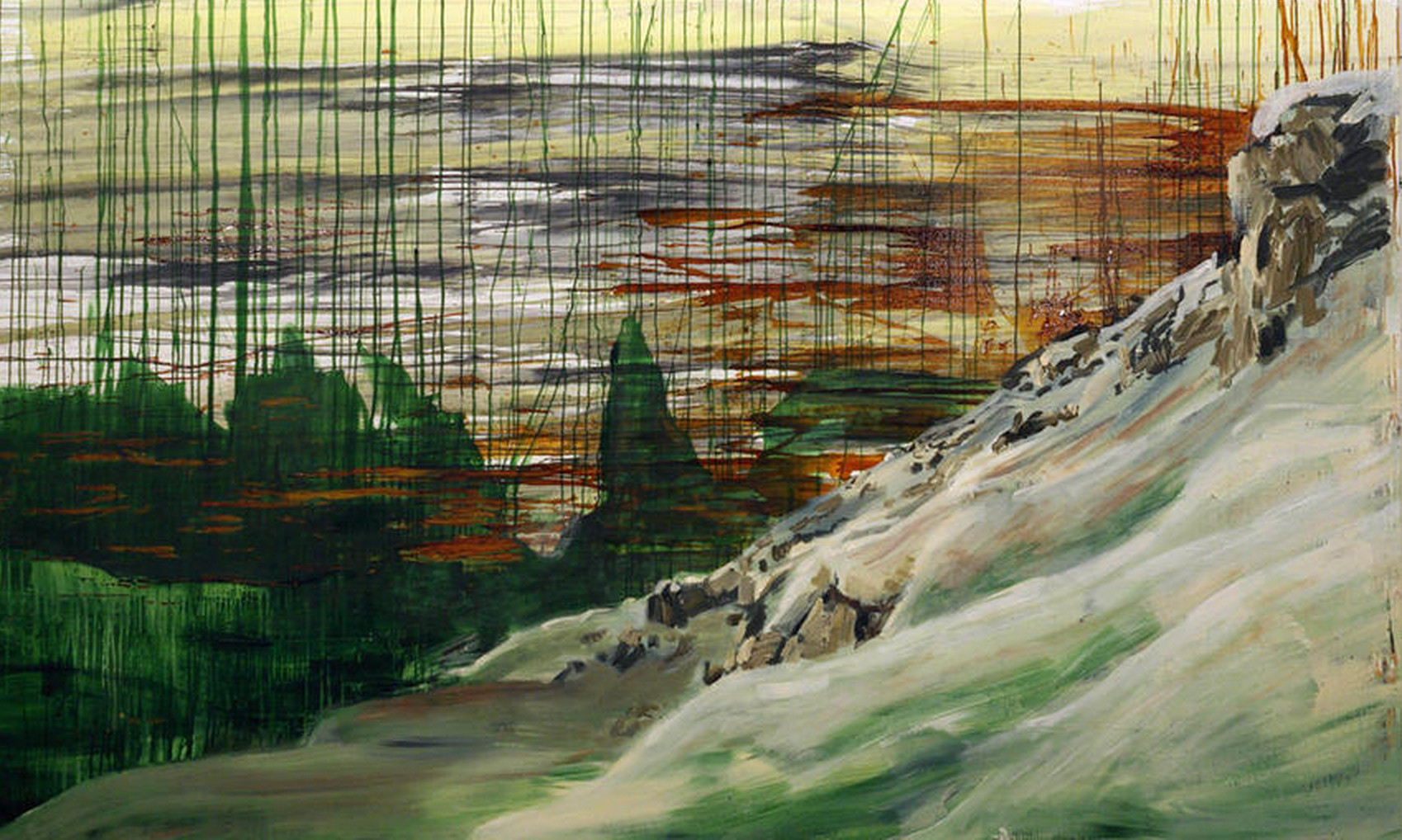 Piz Boe . 2007 . 180 x 300 cm . Pigment, Acryl auf Leinwand