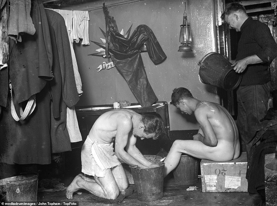 Crew bathtime on SS Eston