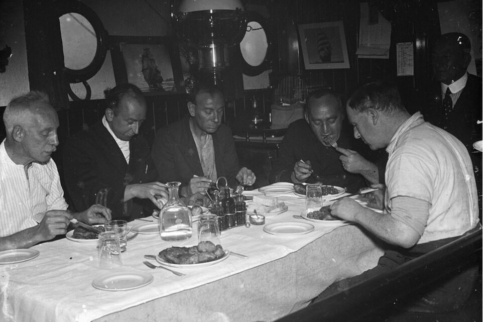 Crew of SS Eston eating together