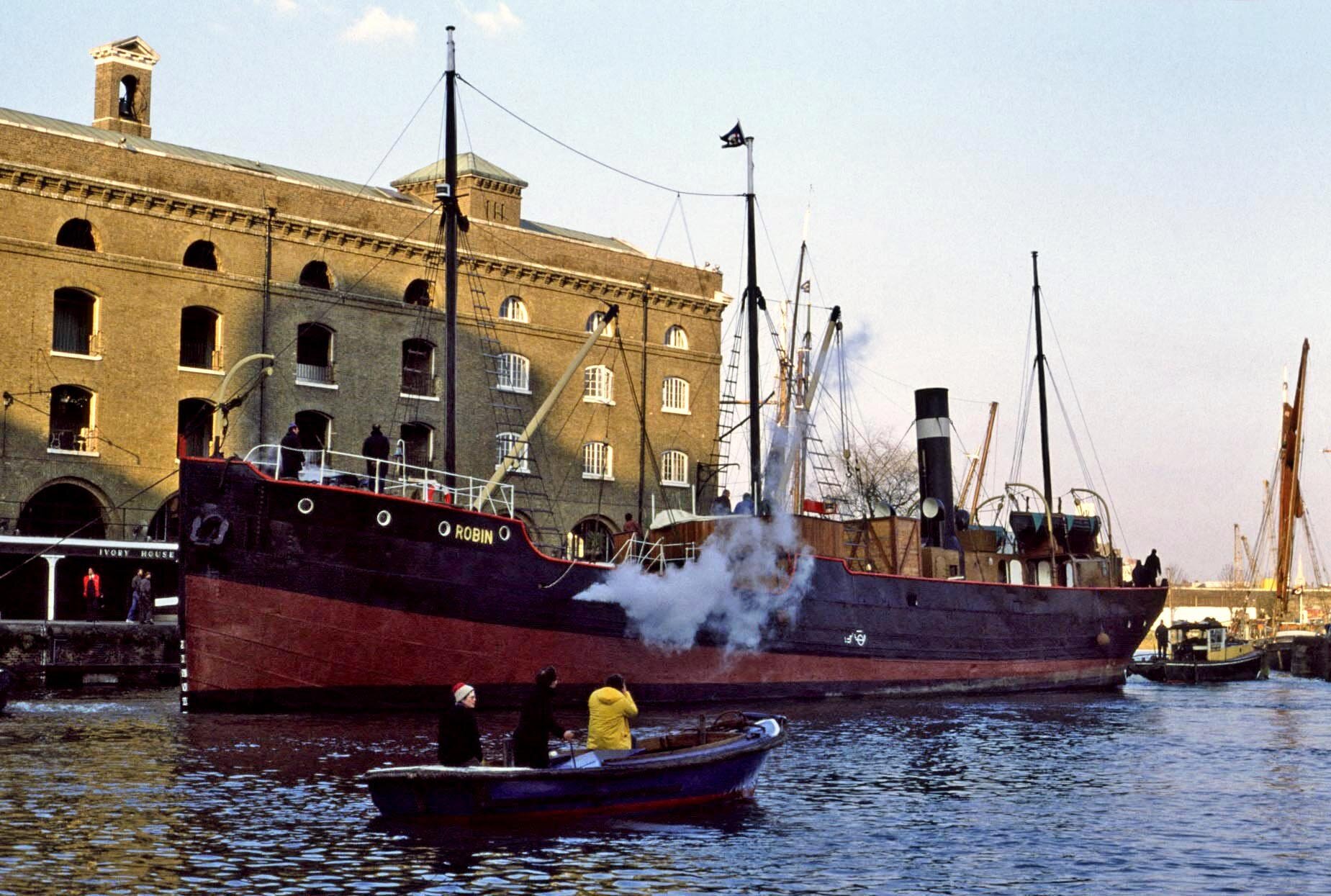 Robin at St Katherines Docks 1980