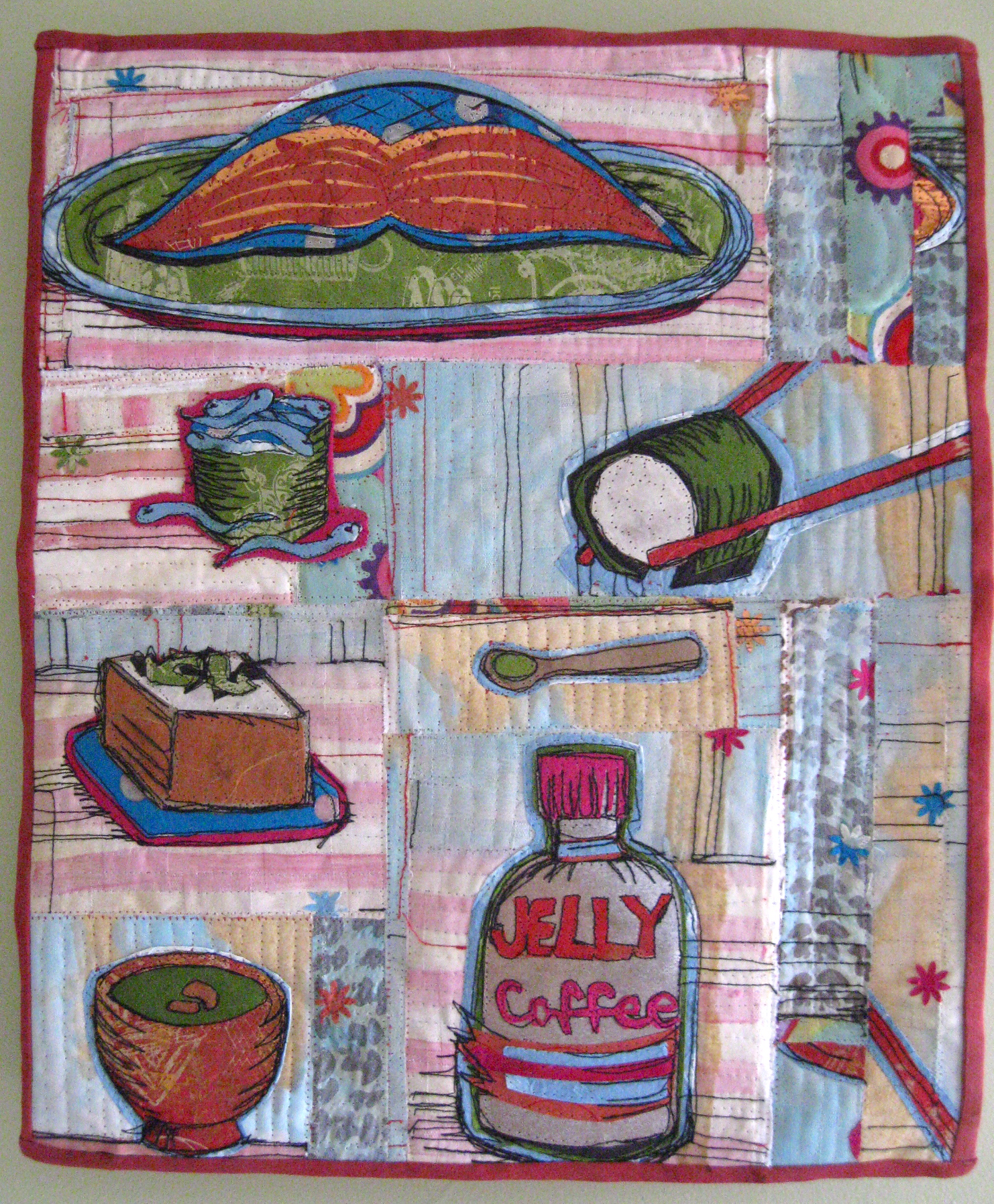 "Sushi for Breakfast," 2010. 16"h x 13"w, collection of Bernina USA, Aurora, IL