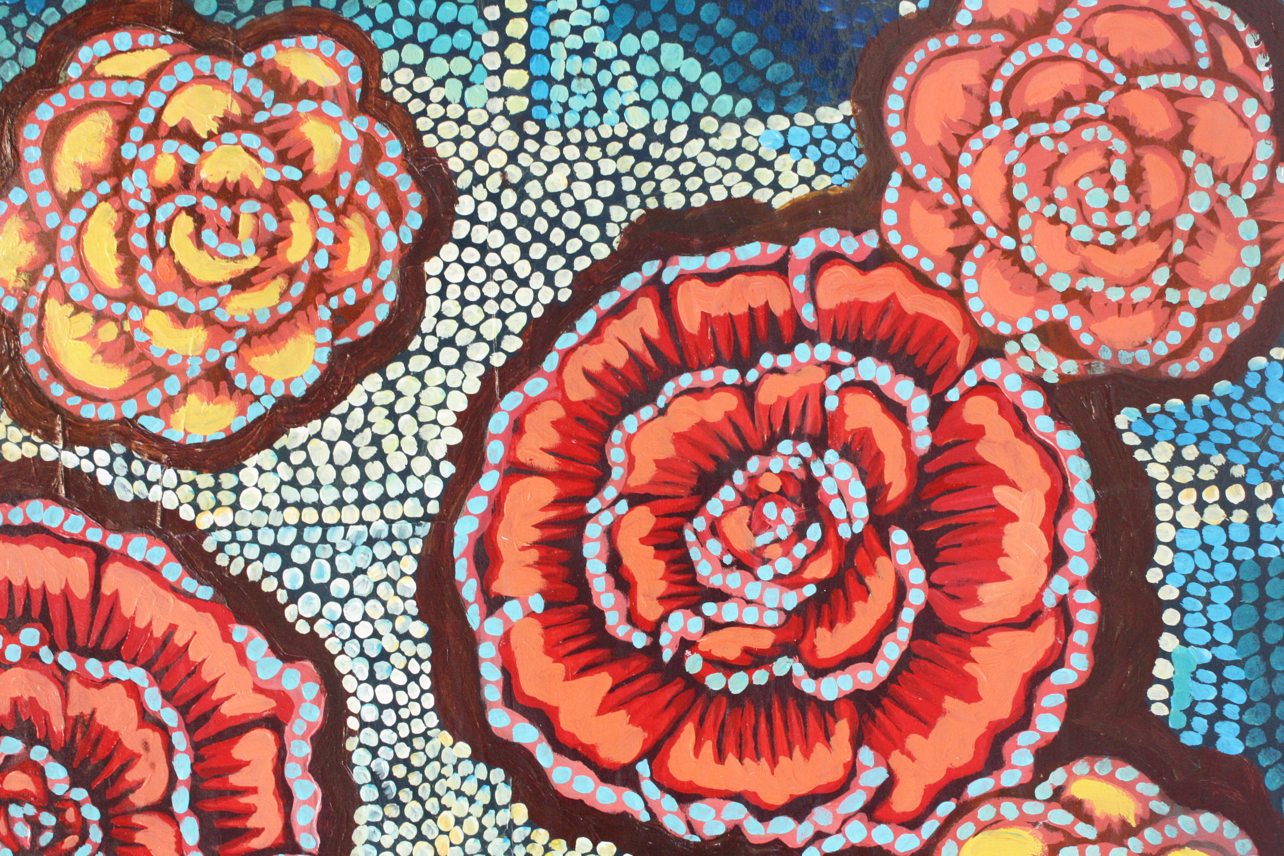 Detail, "Roses on Blue"