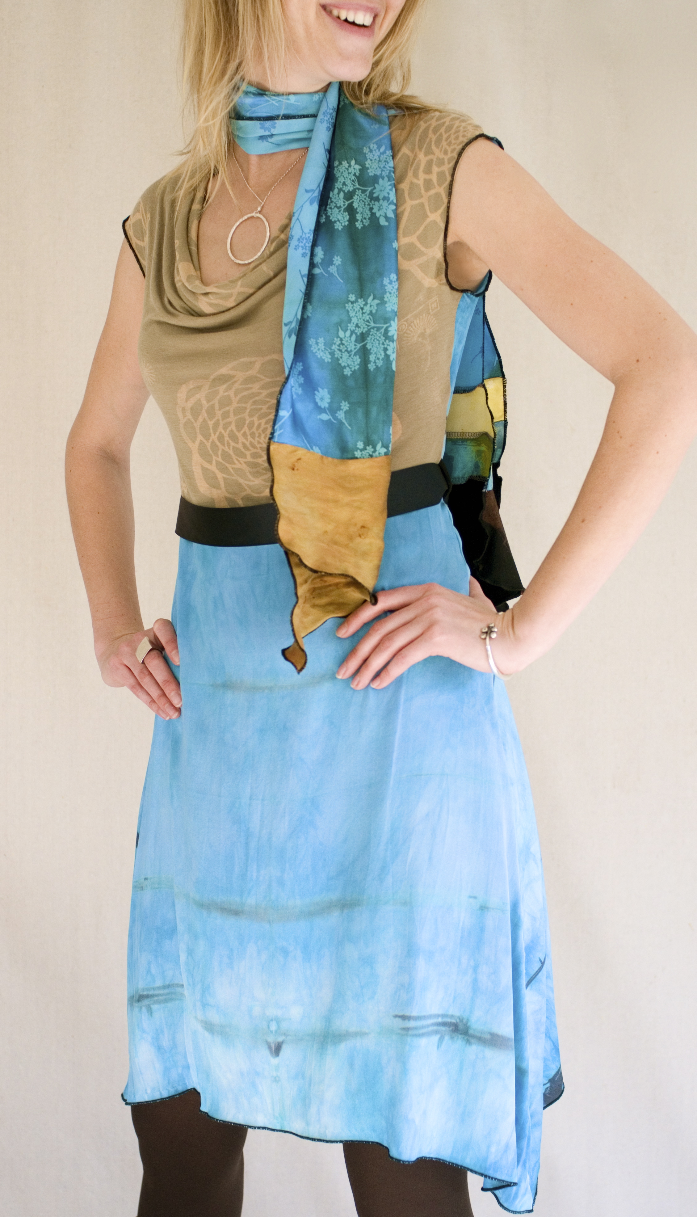 Prism Dress & Collage Scarf. Photo by Jesse Kitt