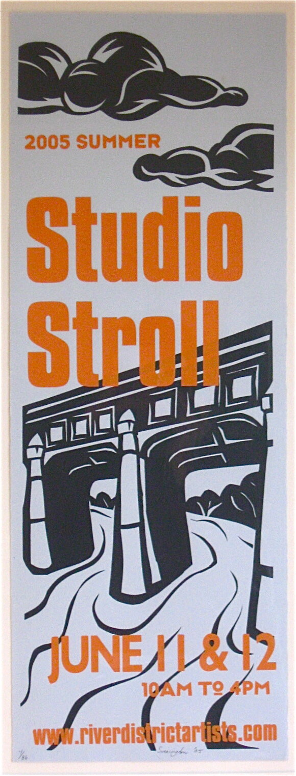 "Studio Stroll" Poster, papercut &amp; screenprint 
