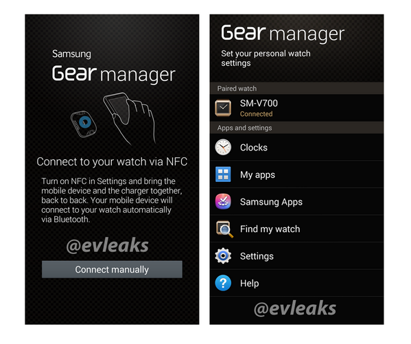 Galaxy Gear companion app via EVLeaks