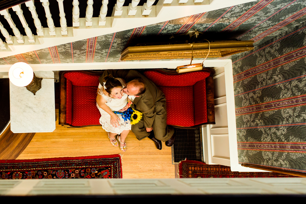 Wedding reception portrait at the Brewster Inn 