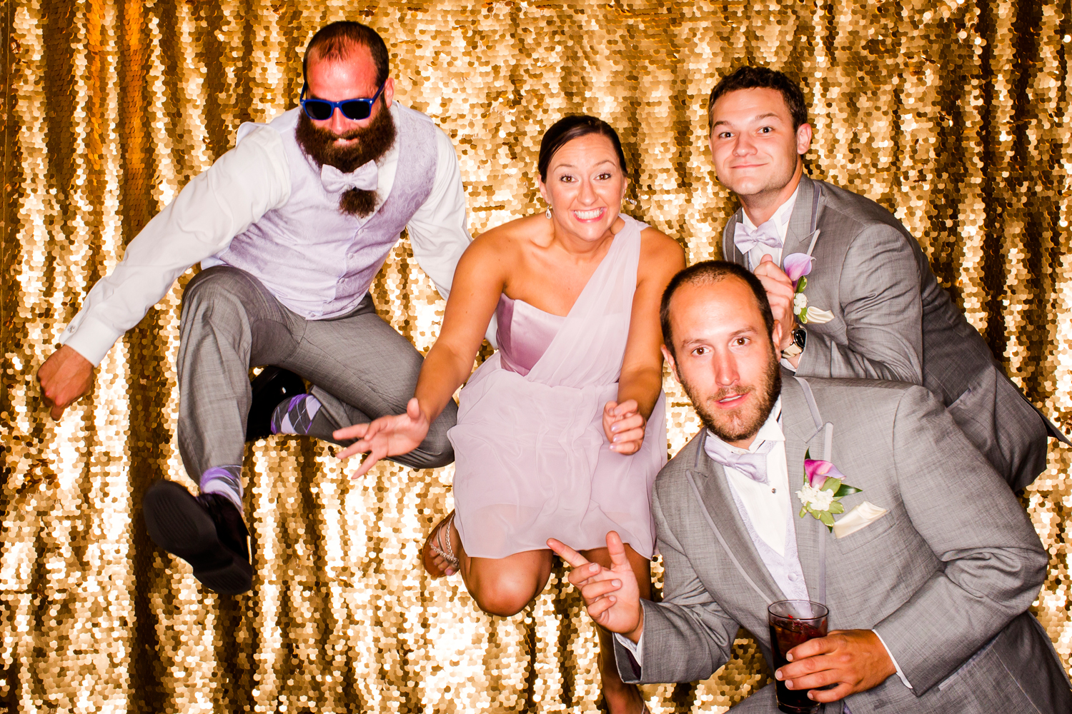 Gold backdrop photo booth 