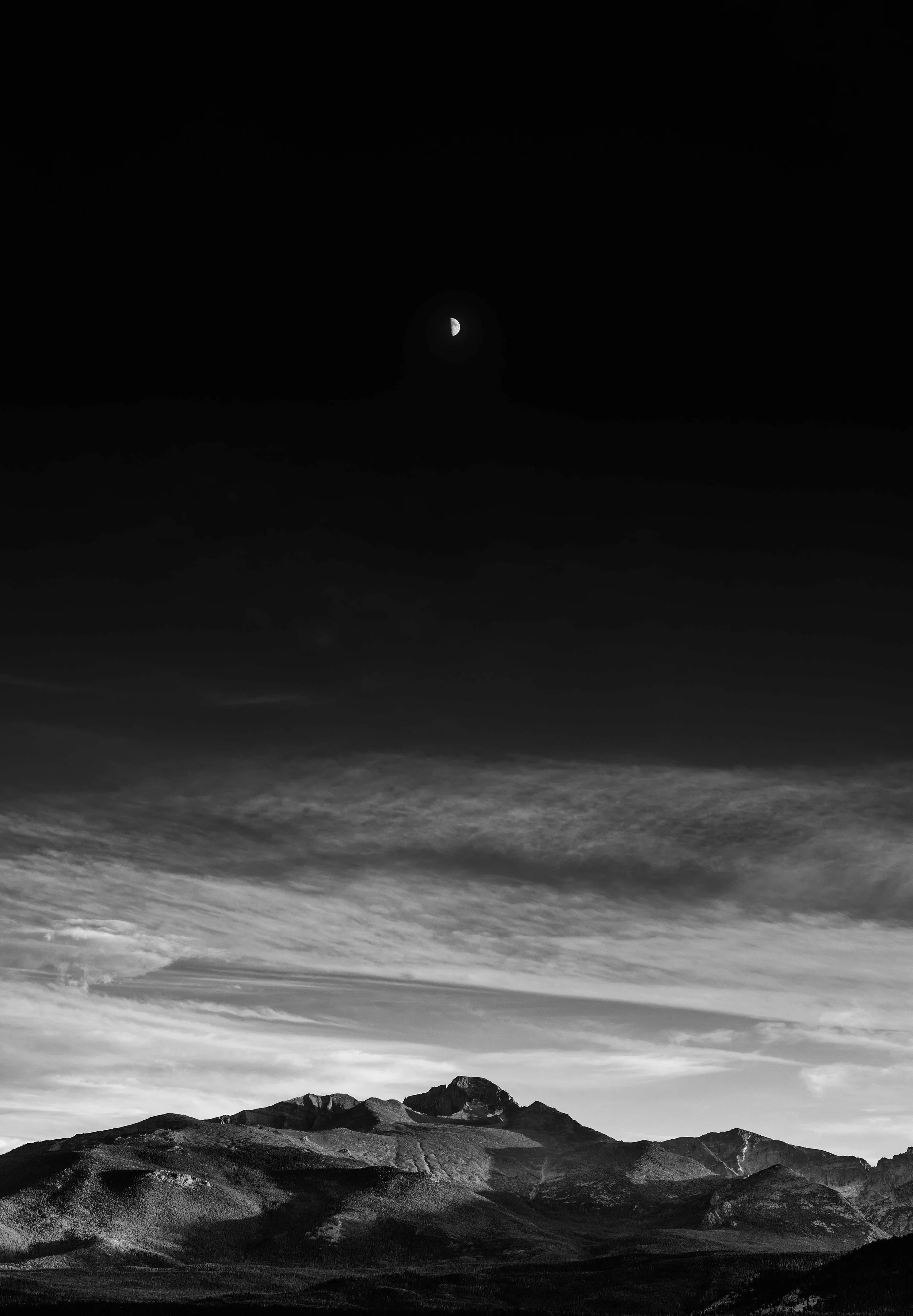 Moon over Longs Peak