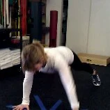 Mountain Climbers. Start in strong full plank position.