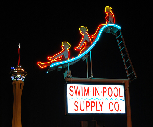 Swim-In-Pool sign